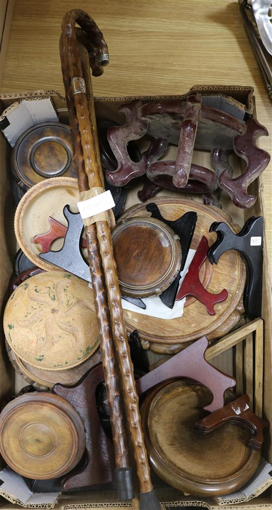 A collection of Chinese wooden stands